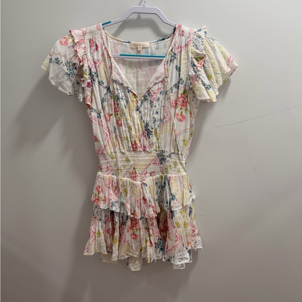LoveShackFancy Cream Multi Dress